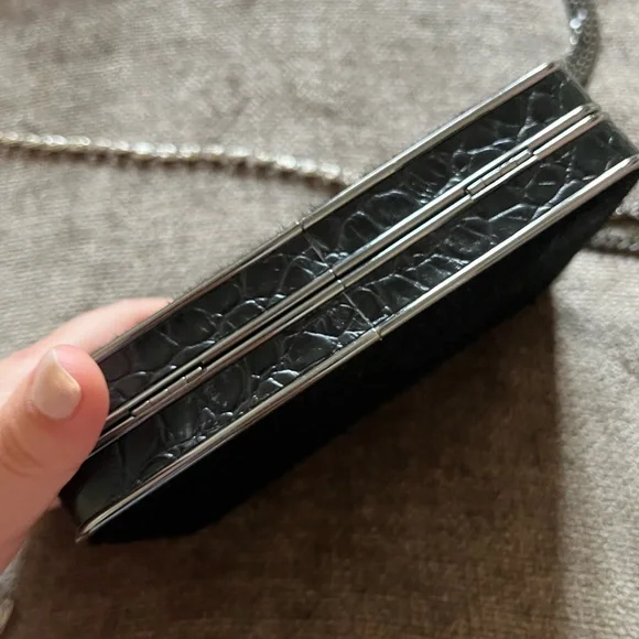 Michael Kors Black Calf Hair & Leather Clutch with 2 detachable straps - Picture 8 of 10